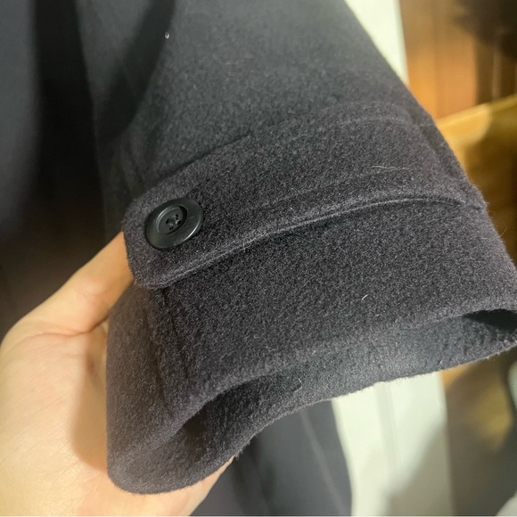 L.L. Bean Classic Lambswool Polo Coat Bellandi Dark Purple Size 1X Made in Italy - Picture 11 of 12